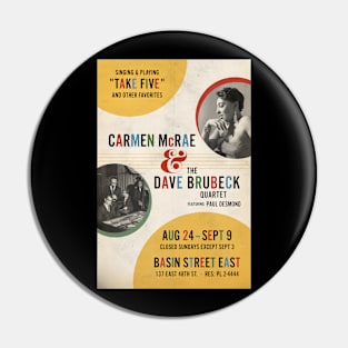 Carmen McRae - Dave Brubeck Quartet - Take Five Live - Basin Street East - 1961 Pin