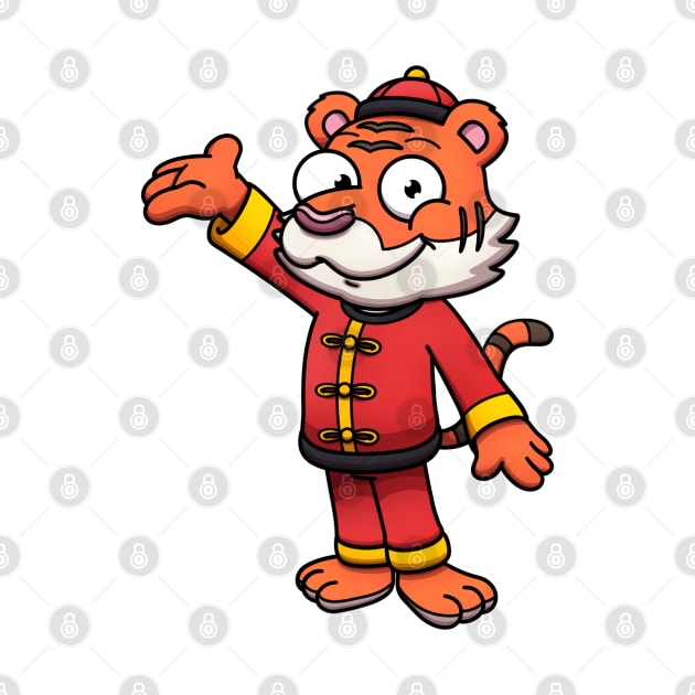 2022 Chinese New Year Cute Tiger In Chinese Costume by TheMaskedTooner