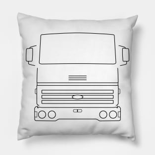 Ford Transcontinental classic truck black outline graphic Pillow