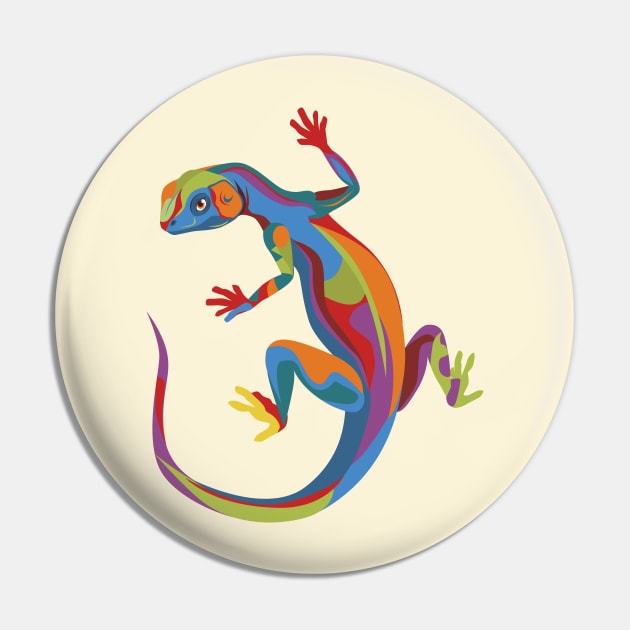 Painted Lizard Pin by SakuraDragon