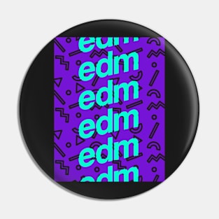 Retro 90s Vaporwave EDM Pattern Pin