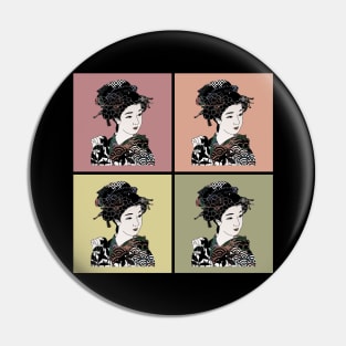 Vintage Geisha Japanese Retro Art Colorful Pop Art 464 Pin