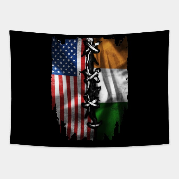 Irish American Flag USA Ireland Costume Gift Tapestry by Ohooha