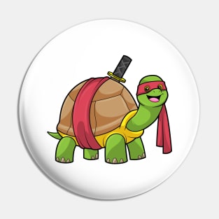 Turtle at Martial arts with Sword Pin