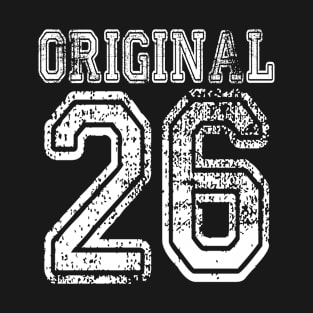 Original 26 2026 1926 T-shirt Birthday Gift Age Year Old Boy Girl Cute Funny Man Woman Jersey Style T-Shirt