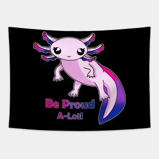 Bisexual Pride Axolotl (With Eyelashes) Tapestry