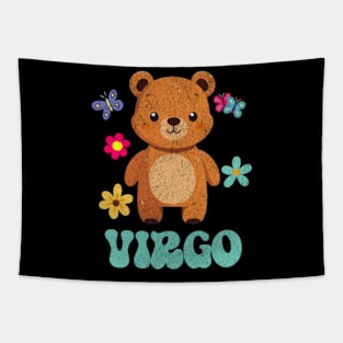 Vintage Virgo Teddy Bear Zodiac Sign Astrology Cute Retro Tapestry