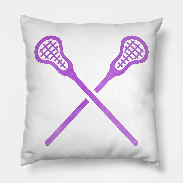 Lacrosse Stick Purple Pillow by hcohen2000