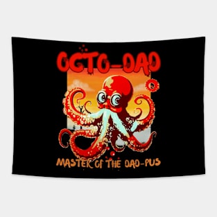 Vintage Octo-dad Funny Octopus for Father's Day Tapestry