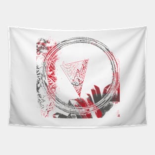 Iris red grey abstract design Tapestry