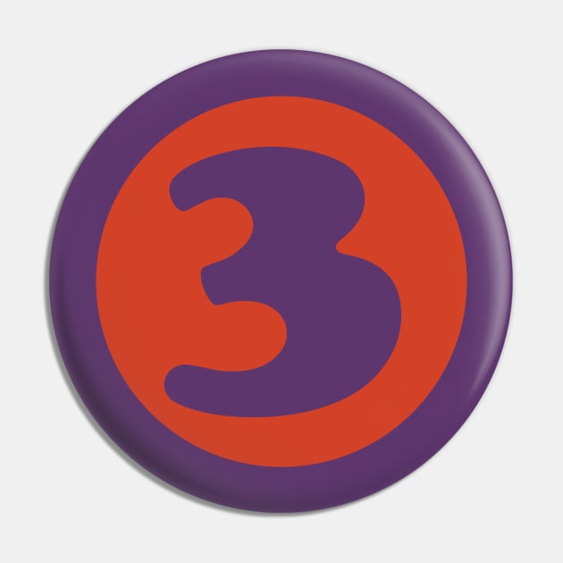 Number Three #3 Pin by n23tees