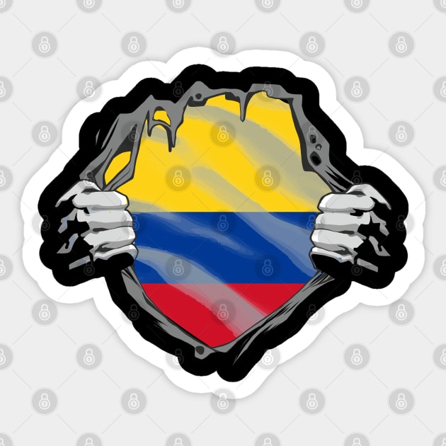 Proud Colombia Flag, Colombia gift heritage, Colombian girl Boy Friend -  Colombian Flag - Sticker