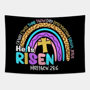 Rainbow Easter Trendy Tee He Is Risen Matthew 28 6 Christian Tapestry