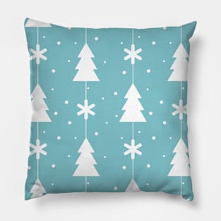 Trendy Pastel Xmas Pattern Winter Snow Christmas Pillow