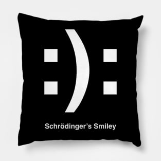 Schrödinger’s Smile(y) WHITE Pillow