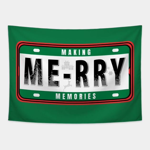 MAKING MERRY MEMORIES CHRISTMAS HOLIDAY NUMBER PLATE Tapestry by 3nityONE