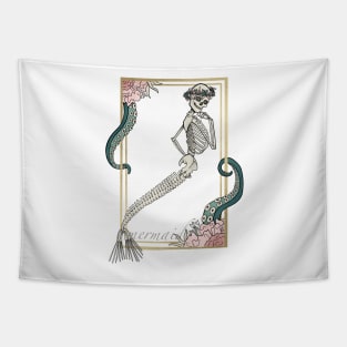 Skeleton Mermaid Tapestry