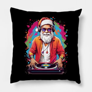 DJ Mixing Santa Pillow