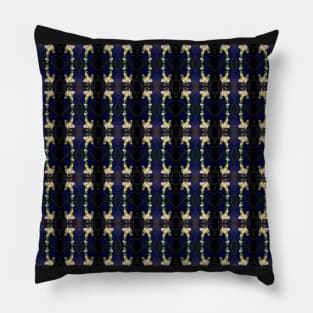 elegant white bleeding hearts, blue #4 pattern hearts, diamonds Pillow