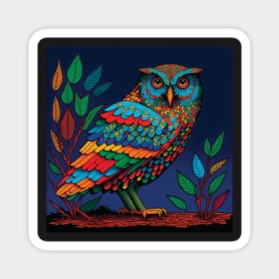 Colourful Mosaic Owl Magnet