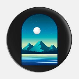 Mountain Lake Sticker, For Norway lovers, Moon Pin