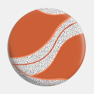 Orange Flowy Line Dots, Digital Drawing, Dotted Pin