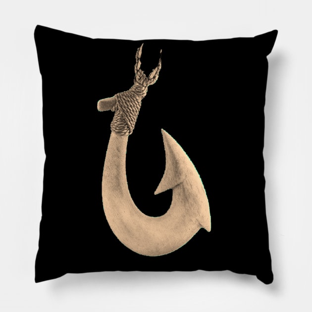 Hawaiian fish hook t-shirt designs Pillow by Coreoceanart