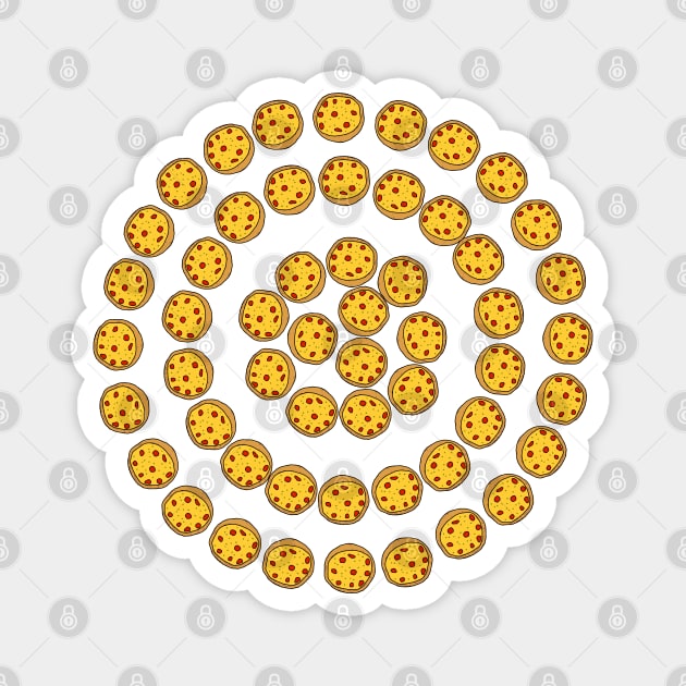 Pepperoni Pizza Circle Food Magnet by ellenhenryart