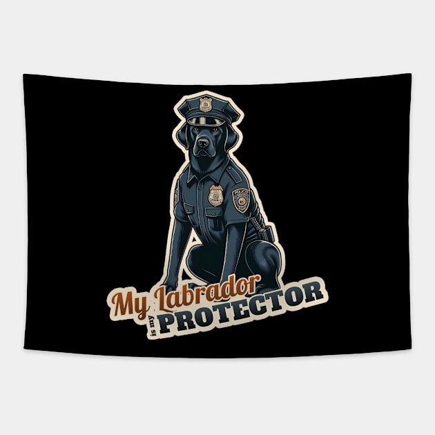 Labrador Retriever Police Tapestry by k9-tee