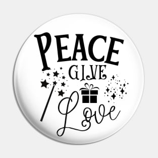 Peace Give Love, Christmas Family Collection Pin