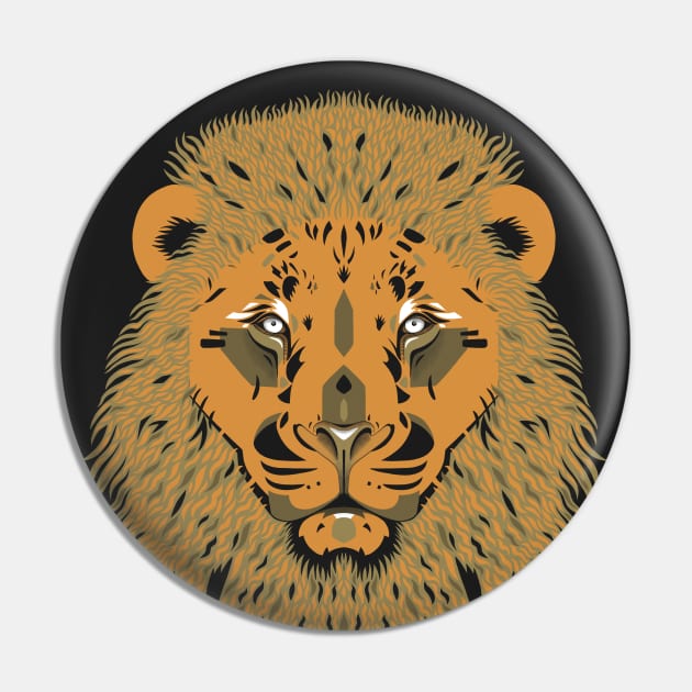 lion gold Pin by KindSpirits