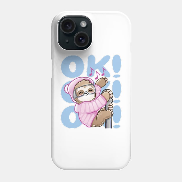 Ski Rave Sloth Kid Baby Dance Ok Phone Case by PnJ