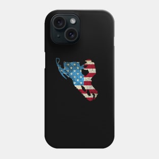 American Flag Snowmobile Winter Snowmobiling Phone Case