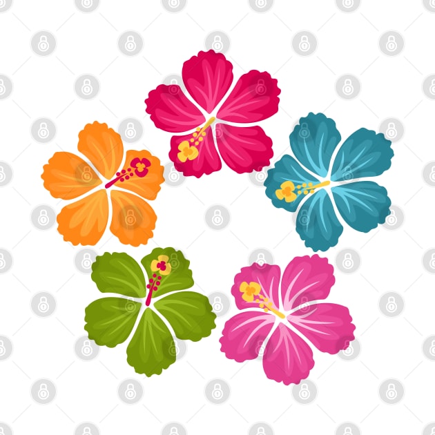 Hibiscus Hawaiian Flowers Wreath by RageRabbit