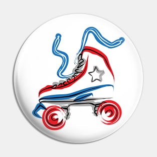 Four Wheels Roller Skate Pin