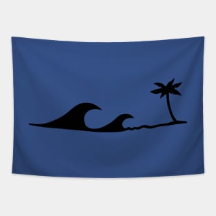 Waves on the beach, waves on the beach under palm trees Tapestry