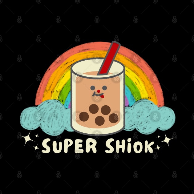 Super Shiok Bubble Tea Cute Colourful Rainbow Funny Singlish Star by Owl Canvas