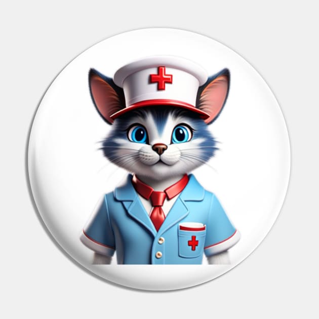 The Purr-fect Nurse Cat Pin by Stevie26