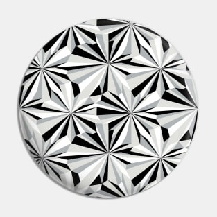 Retro Abstract Black and White Geometry Pin