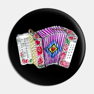 Floral Retro Accordion Pin