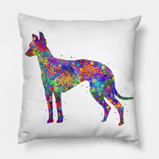 Greyhound dog watercolor Pillow