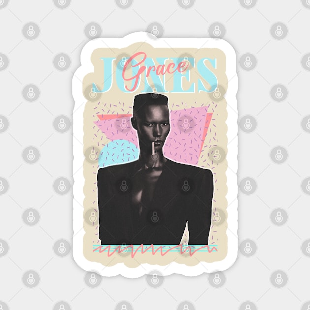 Vintage Faded Style // Grace Jones 80s Aesthetic Style Magnet by artistcill