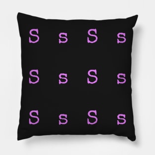 Pink Typewriter Letter S Pillow