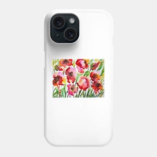 Poppies Watercolor Painting Phone Case