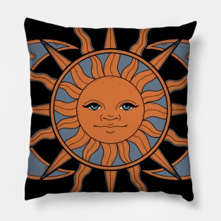 Celestial Sun and Moon and Stars Pillow