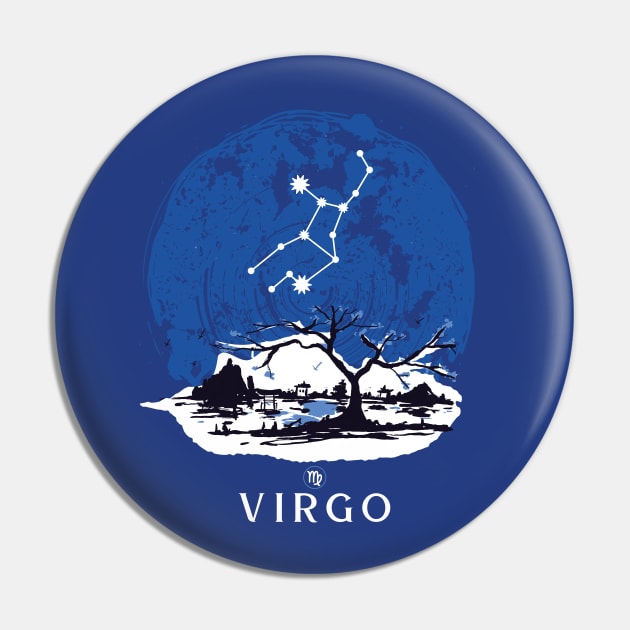 Retro Virgo Zodiac Sign Proud Virgo Astrology Pin by SLAG_Creative