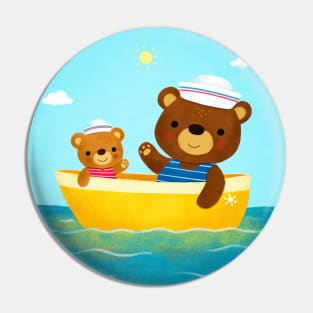 Bears in a Boat Pin