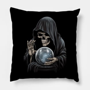 Gothic Grim Reaper Crystal Ball Pillow