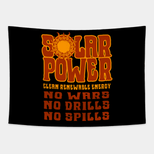 SOLAR POWER No Wars No Drills No Spills - Red Tapestry