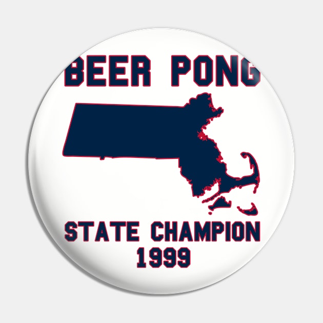 Vintage Massachusetts Beer Pong State Champion Pin by fearcity